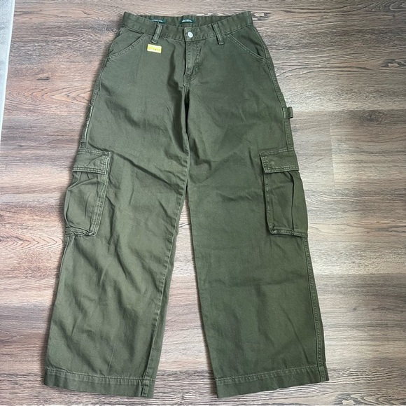 Wild Fable Olive Green Cargo Flare Pants - Picture 4 of 9